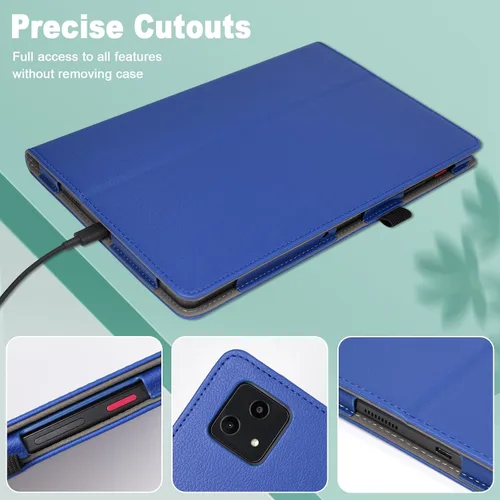 Vista 5 de Caweet Funda para tablet T-Mobile Revvl Tab 5G - Funda protectora de cuero de primera calidad con función de apagado y encendido automático