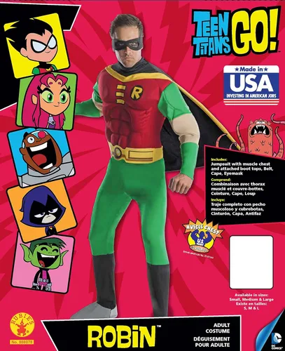 Vista 6 de DC Comics - Disfraz de petirrojo muscular de lujo para adultos
