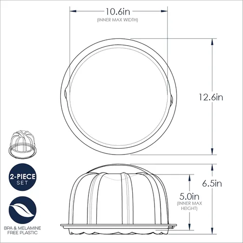 Vista 19 de Nordic Ware Porta pasteles, paquete de lujo, transparente