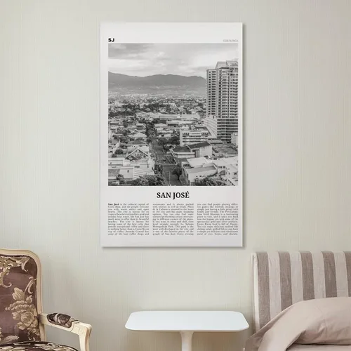 Vista 7 de Impresión de San José en blanco y negro de Costa Rica, arte de pared de San José, póster de San José, foto de San José, póster artístico en lienzo