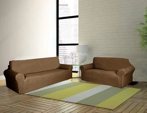 Vista 24 de Sapphire Home - Juego de 2 fundas para sofá, sofá de 2 plazas, ajuste elástico, sin arrugas, funda protectora para muebles para 3/2 cojines Beige