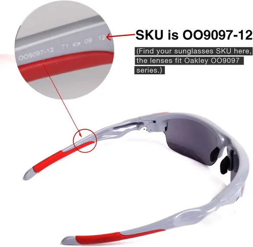 Vista 4 de Walleva Lentes de repuesto y kit de goma para lentes de sol Oakley Fast Jacket - Múltiples opciones