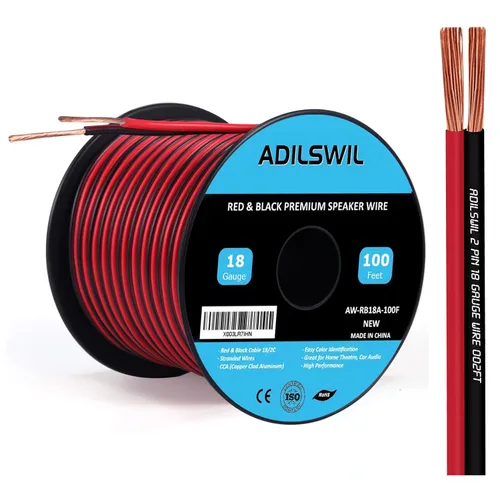 Vista 10 de Cable de altavoz de 12 AWG de 50 pies, 2 conductores eléctricos de conexión de cable rojo negro, tiras de iluminación LED, cable de extensión