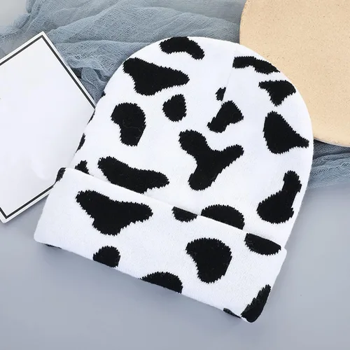 Vista 4 de IHAUIUE Gorro de punto con estampado de animales, gorro de calavera de doble capa para mujer, hombre, One Size-Large