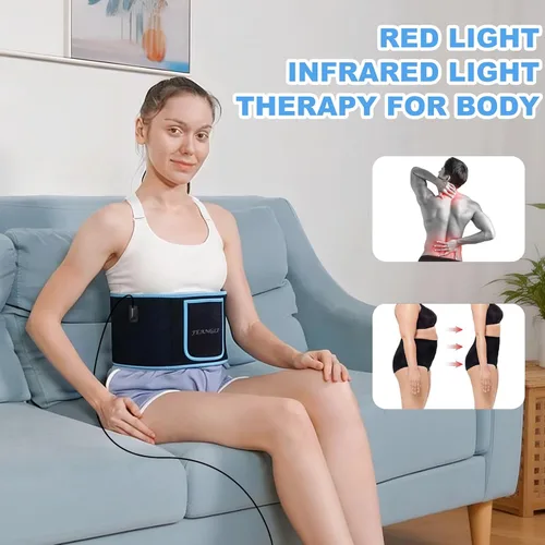 Vista 2 de Terapia de luz roja, terapia de luz infrarroja para cuerpo, cintura, espalda, hombro, pierna, alivio muscular, rodilla, 3 chips en 1, 660 nm, 850