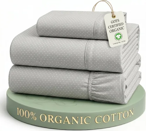 Vista 30 de LANE LINEN - Juego de 2 sábanas de fibras largas 100 % algodón orgánico, percal de fibras largas, ultrasuave y transpirable, para colchones de hasta