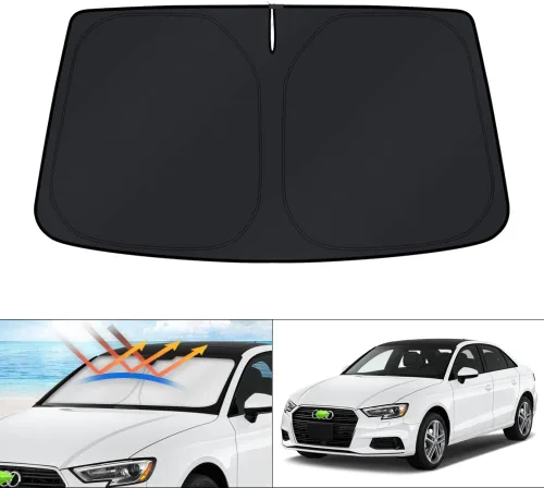 Vista 238 de KUST - Parasol plegable para parabrisas para BMW X1 E84, accesorios 2011 2012 2013 2014 2015, protector de visera de sol ajustable que bloquea