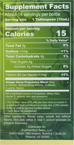 Vista 4 de Stinger Detox 5X 7-Día Fuerza Extra Permanente Bebida – Sabor Lima – 8 FL OZ