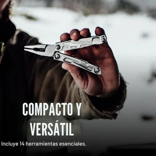 Vista 2 de LEATHERMAN, Multiherramienta de bolsillo tamaño Rev con abridor de paquete y destornilladores, acero inoxidable Abridor de paquetes