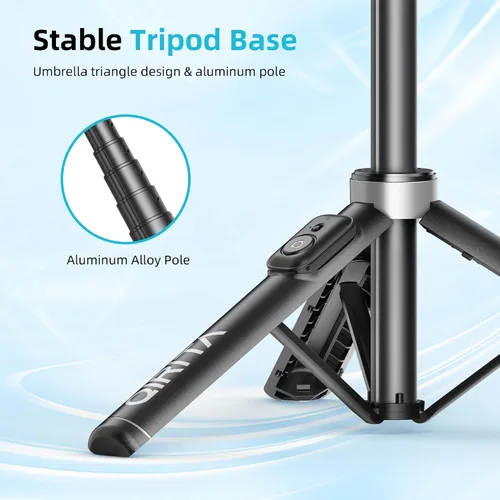 Vista 2 de Trípode para palo de selfie de 51 pulgadas, soporte extensible para teléfono celular con control remoto, trípode de viaje de aleación de aluminio