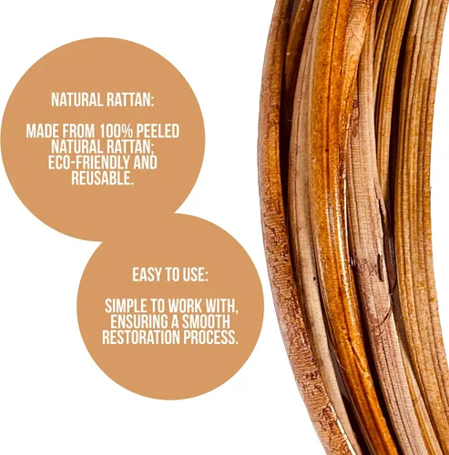 Vista 4 de Cesta de silla de muebles planos de ratán con bastón de reparación natural, marrón oscuro
