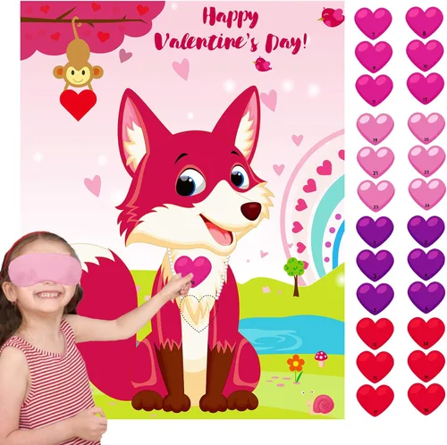 Vista 8 de Joy Bang Ponle la cola al burro para niños con pegatinas de cola y máscaras para los ojos, juegos de fiesta de cumpleaños para niños y niñas