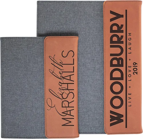Vista 7 de Portafolio personalizado, cuero negro y gris, carpeta organizadora de cartera de negocios de lona, soporte para bloc de notas personalizado