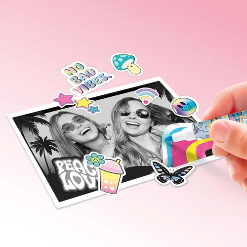 Vista 9 de Photo Creator - Cámara instantánea 3 en 1 para niños, color rosa; cámara, impresora instantánea y cabina de fotos con divertidos marcos y filtros
