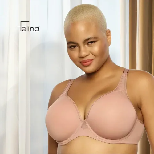 Vista 7 de Felina Paramour Amaranth - Brasier de felpa con detalles transparentes