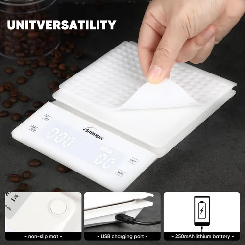 Vista 6 de Báscula de alimentos para cocina, 0.00 oz/6.6 lbs de alta precisión, pequeña báscula digital multifuncional de alimentos de cocina, báscula digital