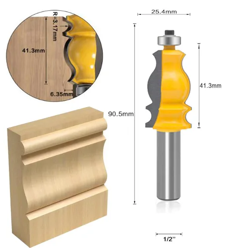 Vista 4 de LEATBUY 1/2 Inch Shank Router Bit Set 5 PC for Cabinet Door Edge Bits (KY1) Panel Cabinet Door Rail and Stile Router Bits Sets Woodworking Wood