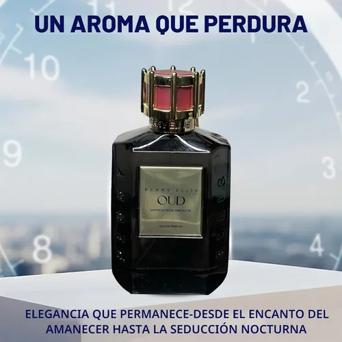 Vista 3 de Perry Ellis OUD Azafrán Rose Eau De Parfum Spray, larga duración