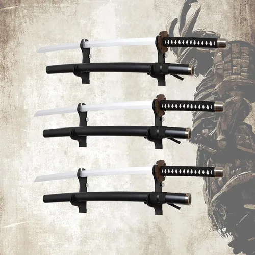 Vista 8 de Soporte de pared para katana - Soporte de espada de plexiglás negro - Soporte para espada samurái