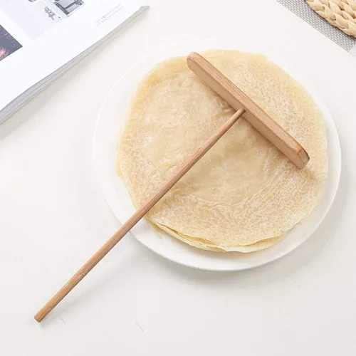Vista 5 de 4 unids Pancake Raspador de madera Crepe hacer herramienta Pancake Spreader Herramientas de cocina Esparcidor de crepé