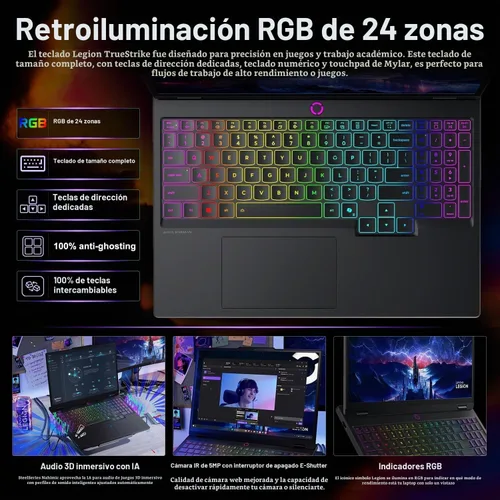 Vista 14 de Lenovo Legion 5 15.1" RTX 5070 Intel Core i9-14900HX Gaming OLED Laptop