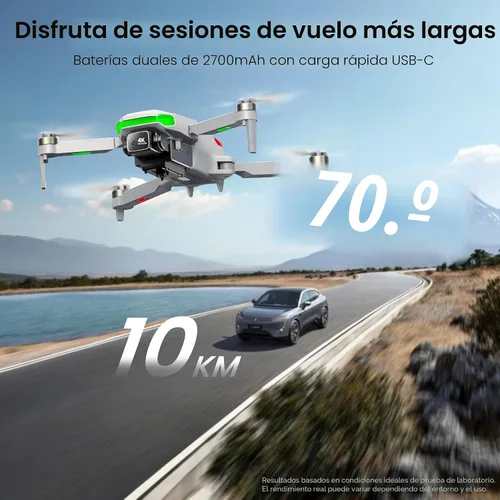 Vista 5 de PLEGBLE Drones con cámara para adultos 4K, dron GPS con pantalla