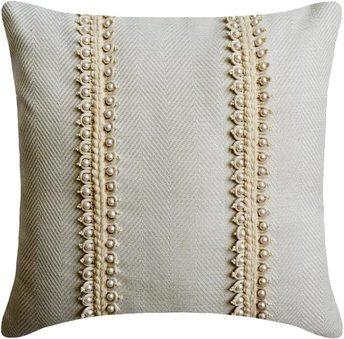 Vista 30 de The HomeCentric Funda de almohada color crema para sofá, funda de almohada moderna de 12 x 12 pulgadas, funda de almohada cuadrada de satén, funda