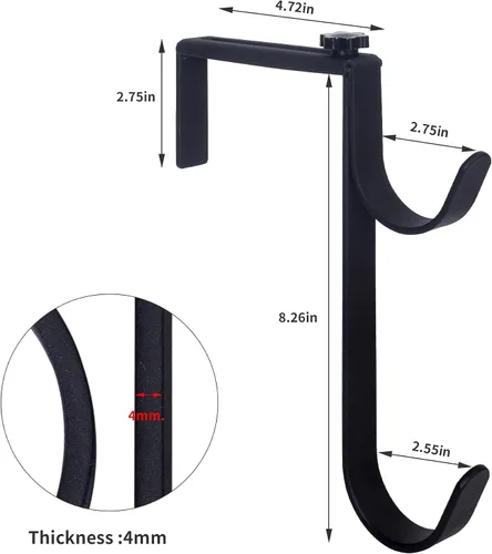 Vista 4 de Ganchos resistentes para postes de piscina, ganchos ajustables para postes, mangueras, desnatadores, ganchos negros para colgar accesorios