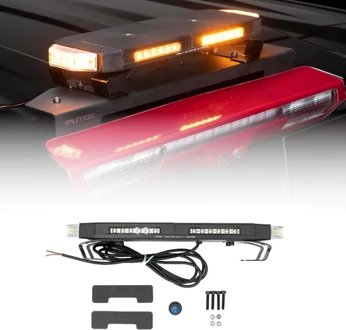 Vista 2 de Putco Hornet™ Barra de Luz Estroboscópica LED Ámbar Sigilosa para Techo, Barra de Luz LED de 16" de Largo - Estroboscópica Ámbar
