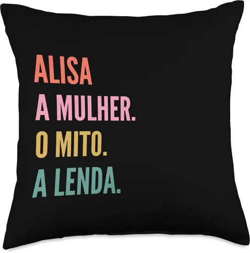 Vista 4 de Funny Portuguese First Name Design - Alisa Throw Pillow