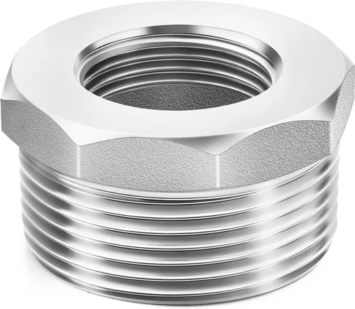 Vista 13 de ChillWaves Montaje de tubería de acero inoxidable 304, buje hexagonal reductor de 1 pulgada NPT macho x adaptador de rosca hembra NPT de 1/2 pulgada