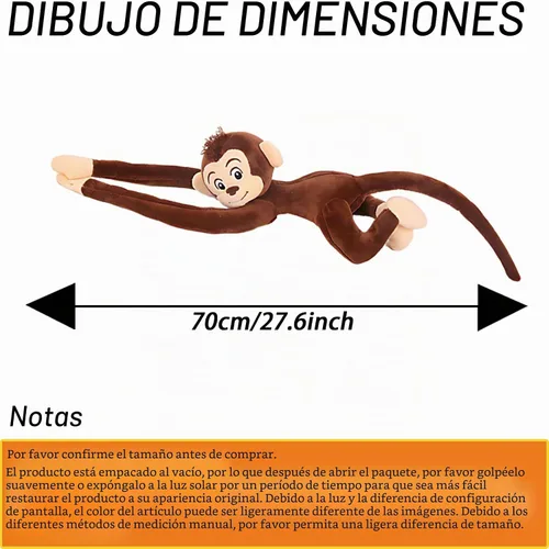 Vista 2 de Mono de peluche con manos largas