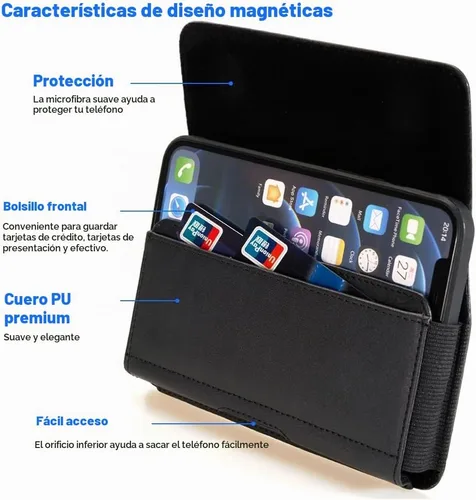 Vista 2 de Funda de teléfono para iPhone 17, 17 Pro, 16, 16e 16 Pro, 15, 15 Pro, 14 13 Pro 12 Pro, Galaxy S26 S25 S24 S23 S22 S21 A10e - Funda de piel