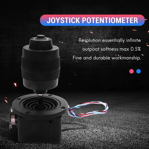 Vista 8 de JUMYNOOY Botón de potenciómetro de palanca de mando electrónico de 4 ejes para controlador -D400B 10K 4D con cable para industrial