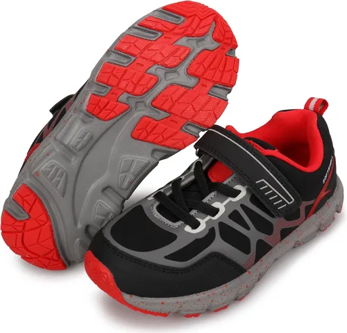 Vista 5 de UOVO Botas de senderismo resistentes al agua para niños, zapatos para caminar al aire libre, antideslizantes, al tobillo, zapatos deportivos