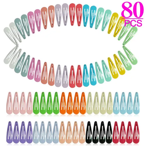 Vista 2 de JIARON 80 pinzas para el cabello, pasadores de metal antideslizantes de 2 pulgadas para niñas, niños, bebés y mujeres (20 colores)