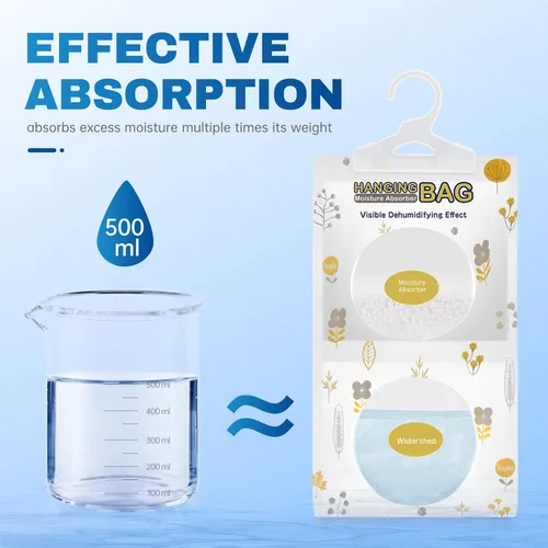 Vista 2 de Vacplus Paquetes absorbentes de humedad, paquete de 5 sin fragancia, paquetes de humedad, paquetes desecantes, bolsas deshumidificadoras de armario