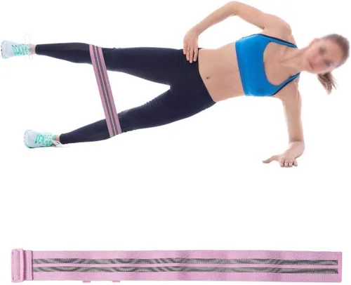 Vista 3 de Bandas de resistencia ajustables antideslizantes para ejercicios de cadera, círculo, gimnasio, yoga, fitness, ejercicio, unisex (rosa)