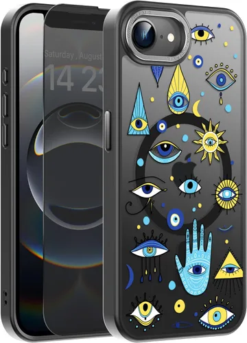 Vista 93 de Goodon para iPhone 15 Pro Max con protector de pantalla de privacidad, compatible con Magsafe, funda translúcida mate a prueba de golpes - Linda