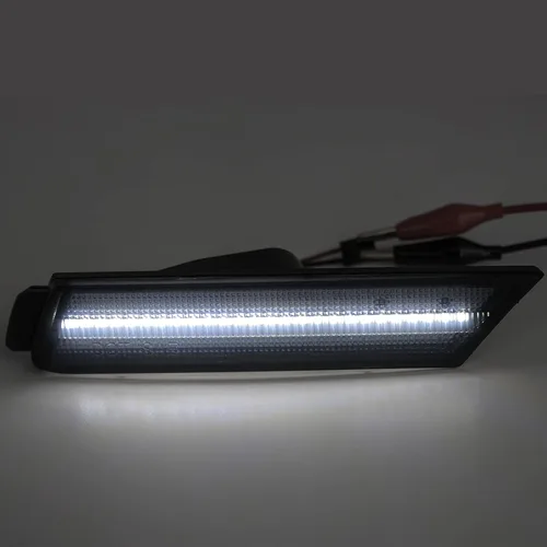 Vista 3 de Luces de posición laterales LED de repuesto para Chevy Camaro 2010-2015 Euro Smoked Lens Xenon White Led Front Clearance Parking Marker Light