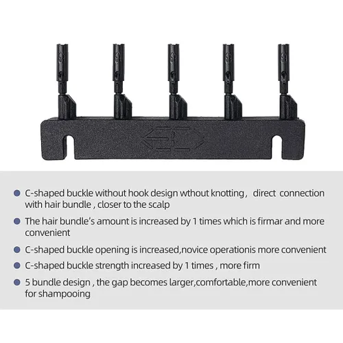 Vista 5 de Hebilla en forma de C para máquina de extensiones de cabello 6D de 2ª generación, kit de extensiones de cabello humano sin rastro (40 unidades)