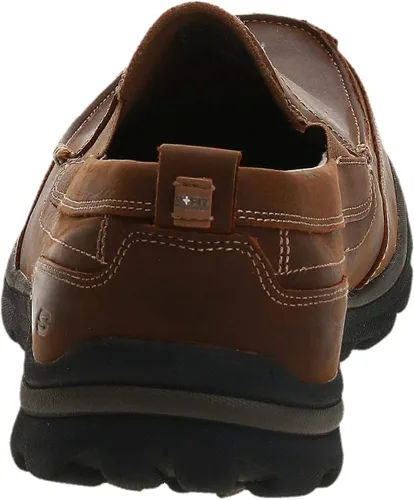 Vista 3 de Skechers Mocasines Superior Gains para hombre, Marrón oscuro