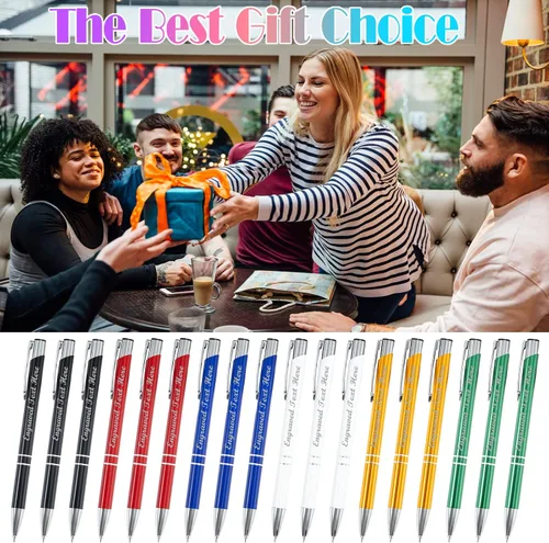 Vista 5 de Bolígrafos personalizados a granel con grabado sin nombre, bolígrafo de impresión personalizada, bolígrafo de metal pastel, regalo personalizado