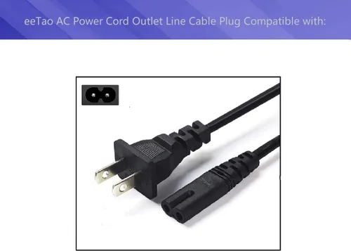 Vista 2 de Cargador de cable de alimentación de CA de 100 V-240 V compatible con WisaKey DFH-001 DFH001 Stepread DFH-015 DFH015 DFH015 Calentador de alimentos
