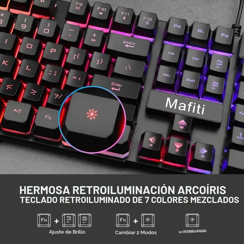Vista 3 de Mafiti RK101 - Combo de ratón y teclado para computadora
