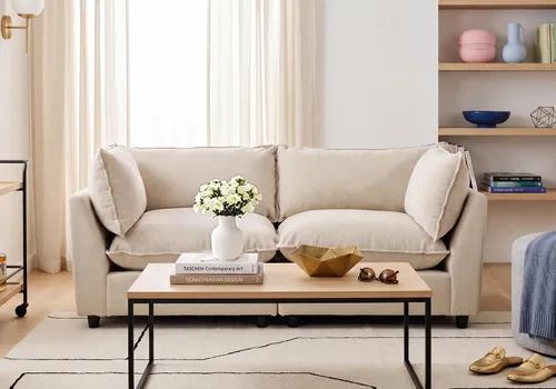 Vista 18 de Iroomy Oversized Modular Sectional Sofa, Chenille Cloud Couch, Deep Comfy Seat, 4-Seater Sofas, Couches, Living Room, Beige