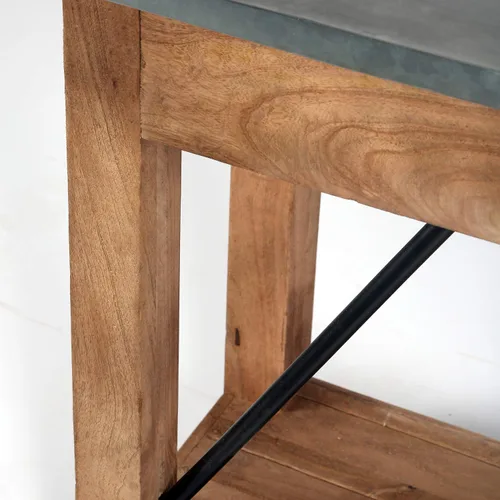 Vista 8 de Alaterre Furniture Millwork - Consola de madera y zinc de 30 pulgadas con dos cajones