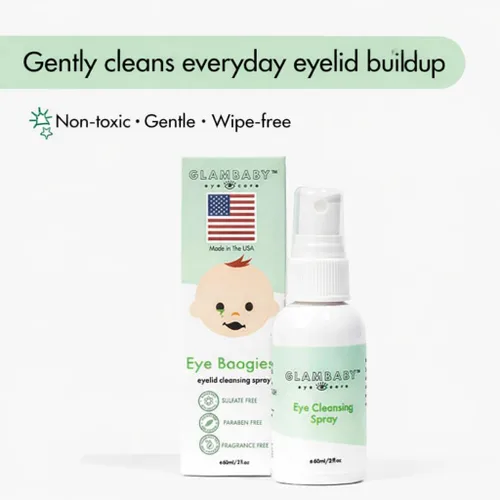 Vista 5 de GlamBaby Eye Boogies™ - Spray limpiador de párpados infantiles Higiene suave para la tapa y las pestañas Fórmula sin trapos, no tóxica y sin