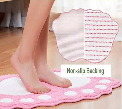 Vista 6 de MIFXIN Alfombra de baño con pies grandes, antideslizante, suave, absorbente, alfombra de área (rosa, 16 x 24 pulgadas)