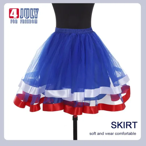 Vista 5 de Nicute Falda tutú para mujer, 4 de julio, color rojo, blanco y azul, con estrellas, divertida, patriótica, para fiesta del Día de la Independencia